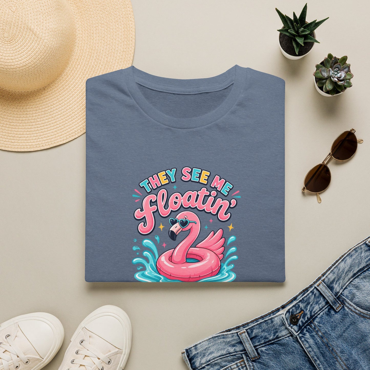They See Me Floatin' They Hatin' Funny Flamingo Shirt