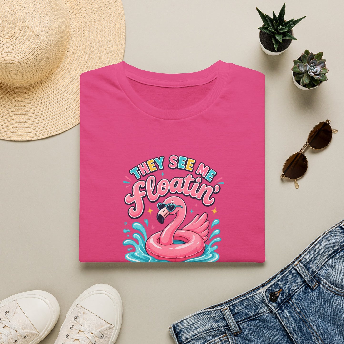 They See Me Floatin' They Hatin' Funny Flamingo Shirt