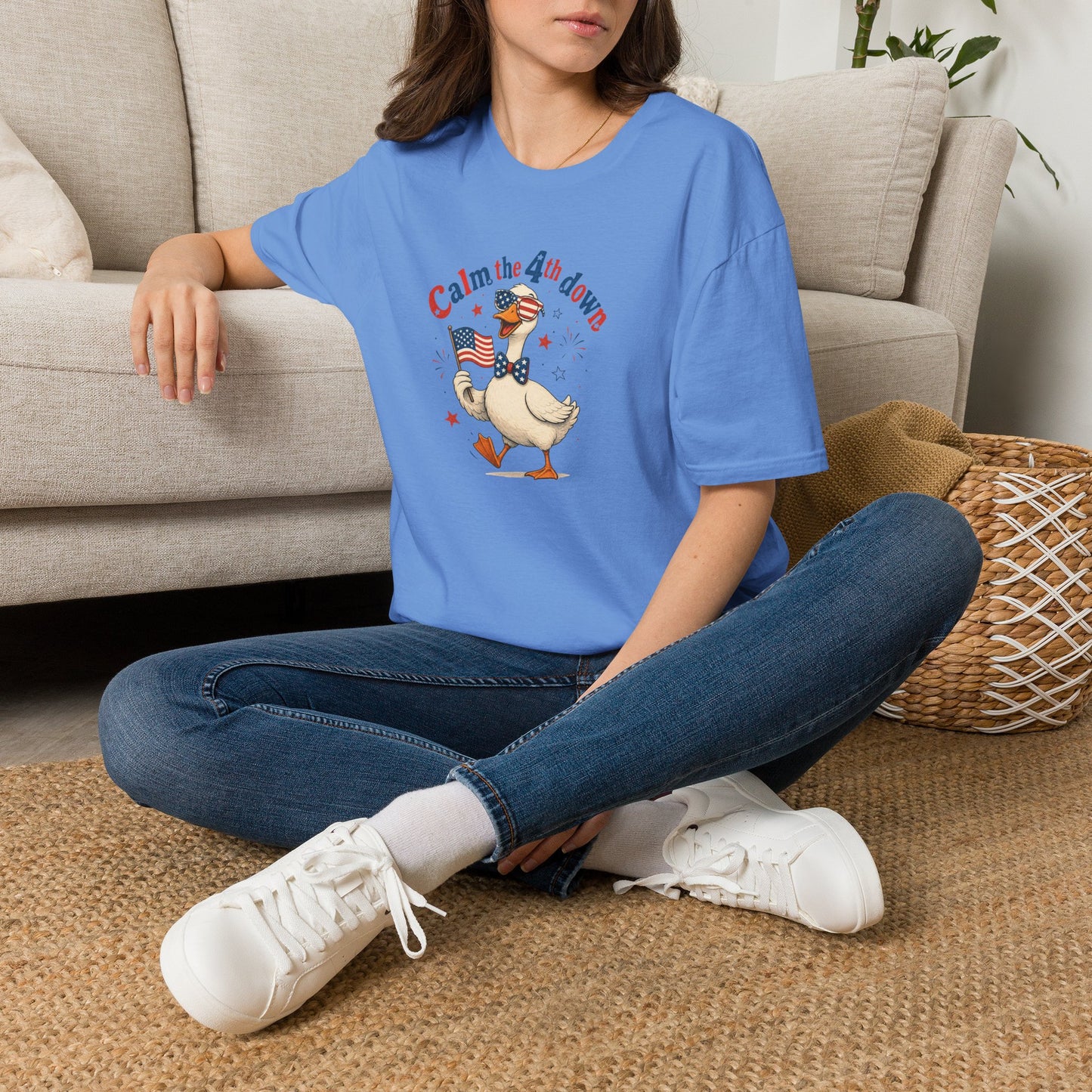 Calm the 4th Down Patriotic Goose T-Shirt