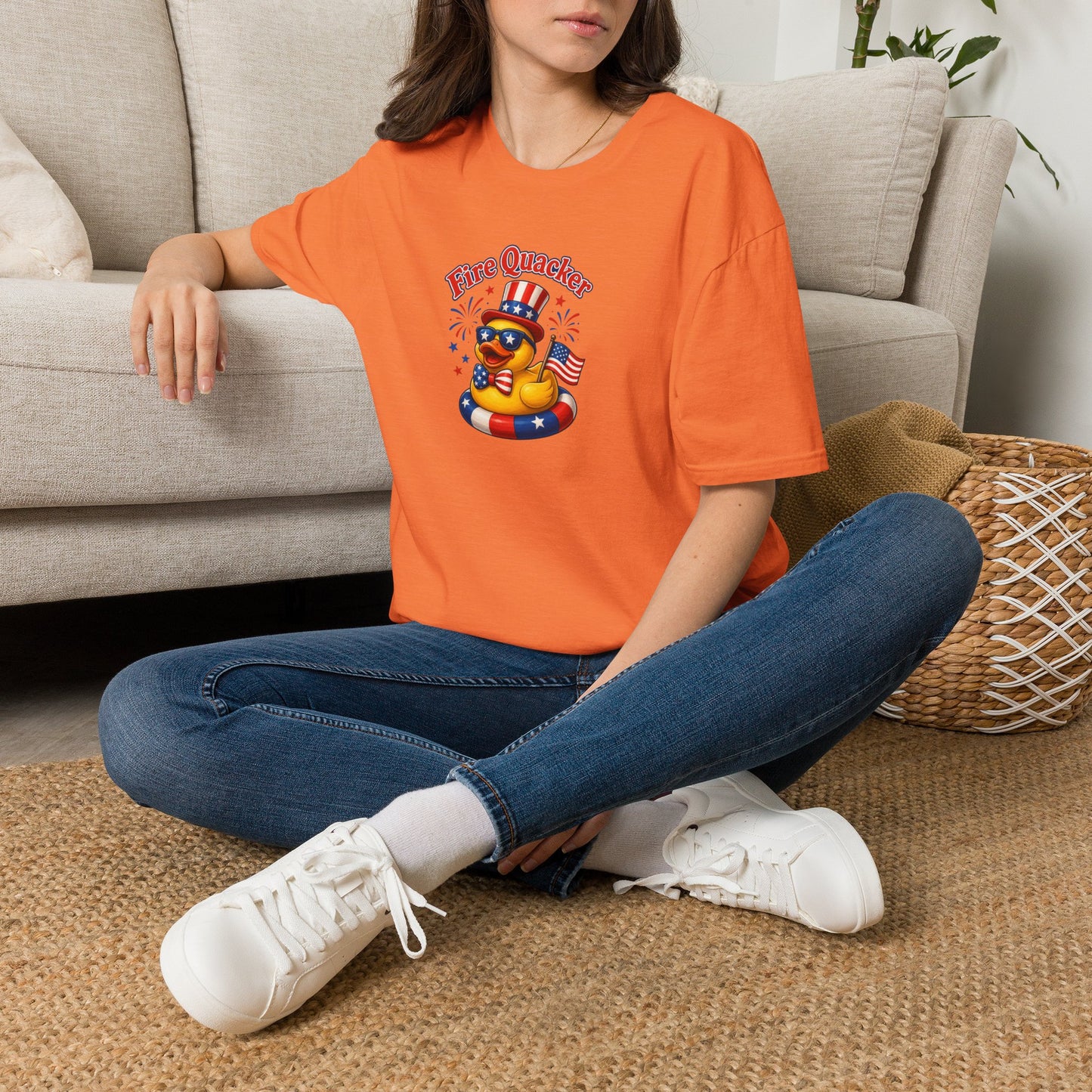 Fire Quacker Patriotic T-Shirt — 4th of July Rubber Ducky Tee