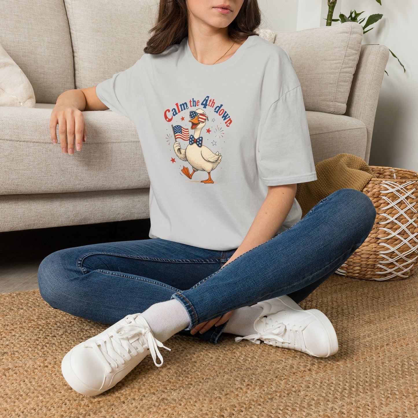 Calm the 4th Down Patriotic Goose T-Shirt