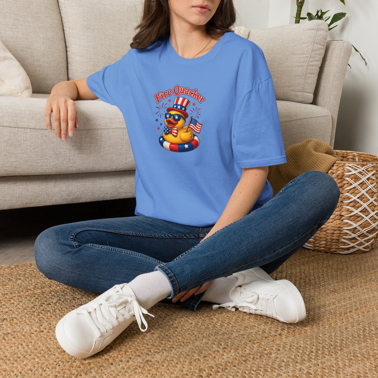 Fire Quacker Patriotic T-Shirt — 4th of July Rubber Ducky Tee