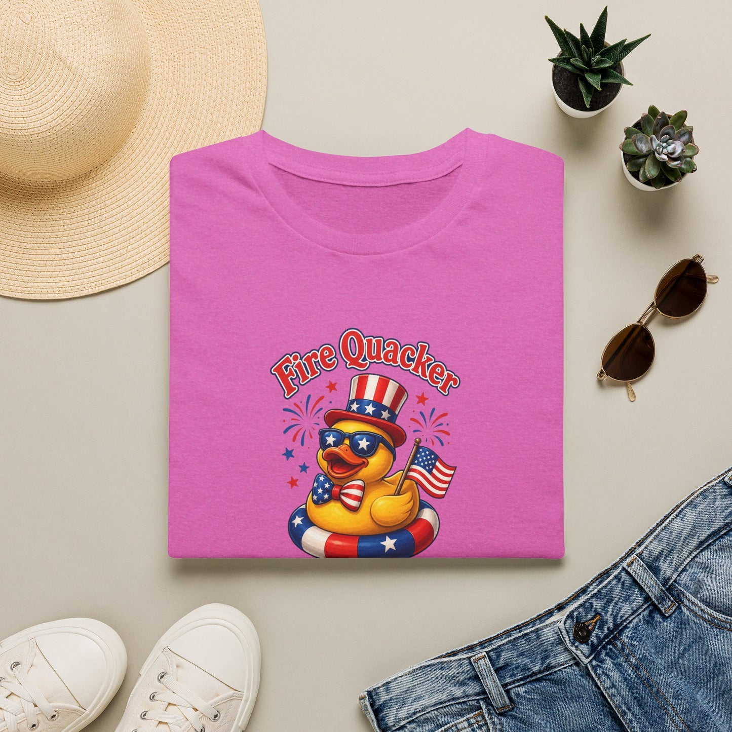 Fire Quacker Patriotic T-Shirt — 4th of July Rubber Ducky Tee
