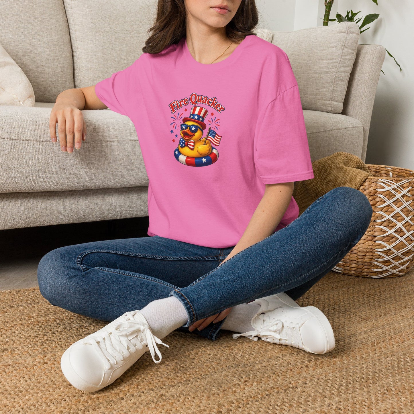 Fire Quacker Patriotic T-Shirt — 4th of July Rubber Ducky Tee