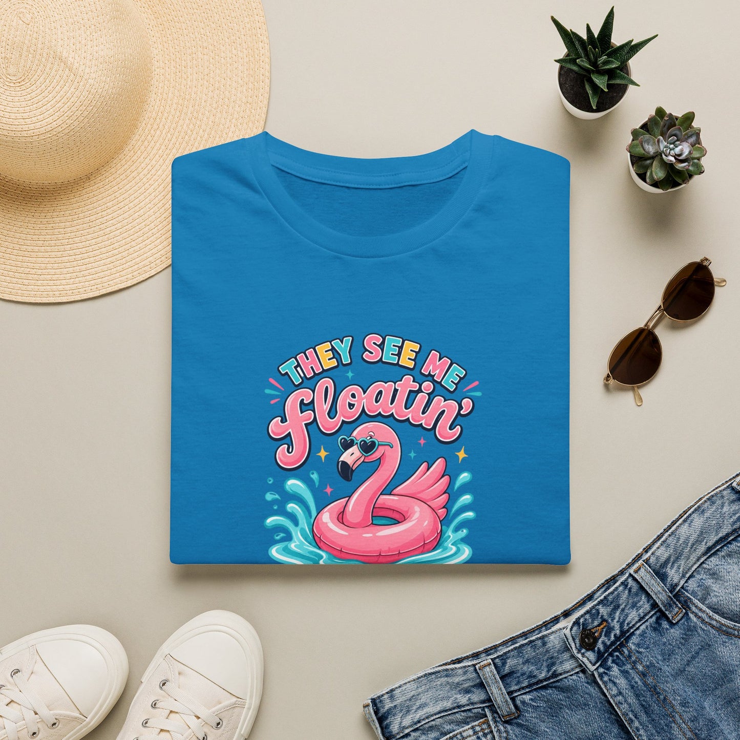 They See Me Floatin' They Hatin' Funny Flamingo Shirt