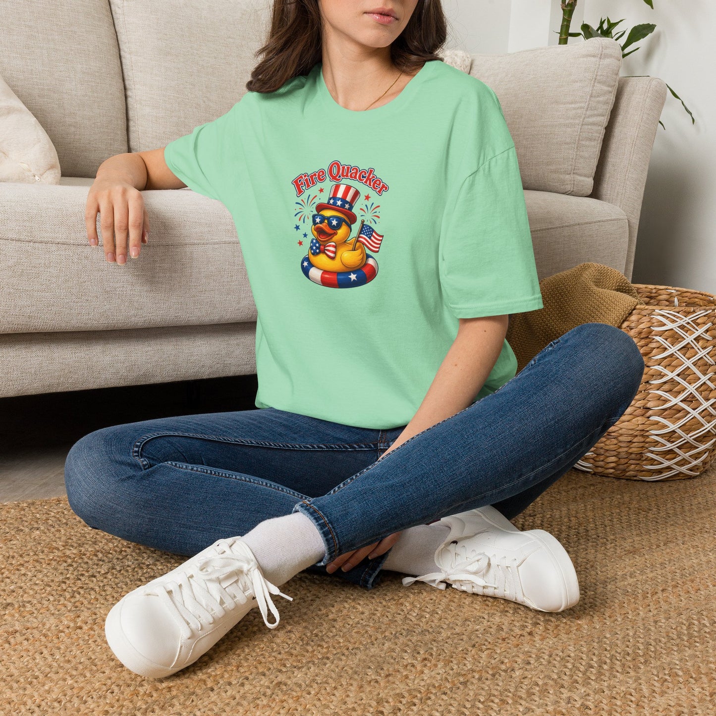 Fire Quacker Patriotic T-Shirt — 4th of July Rubber Ducky Tee
