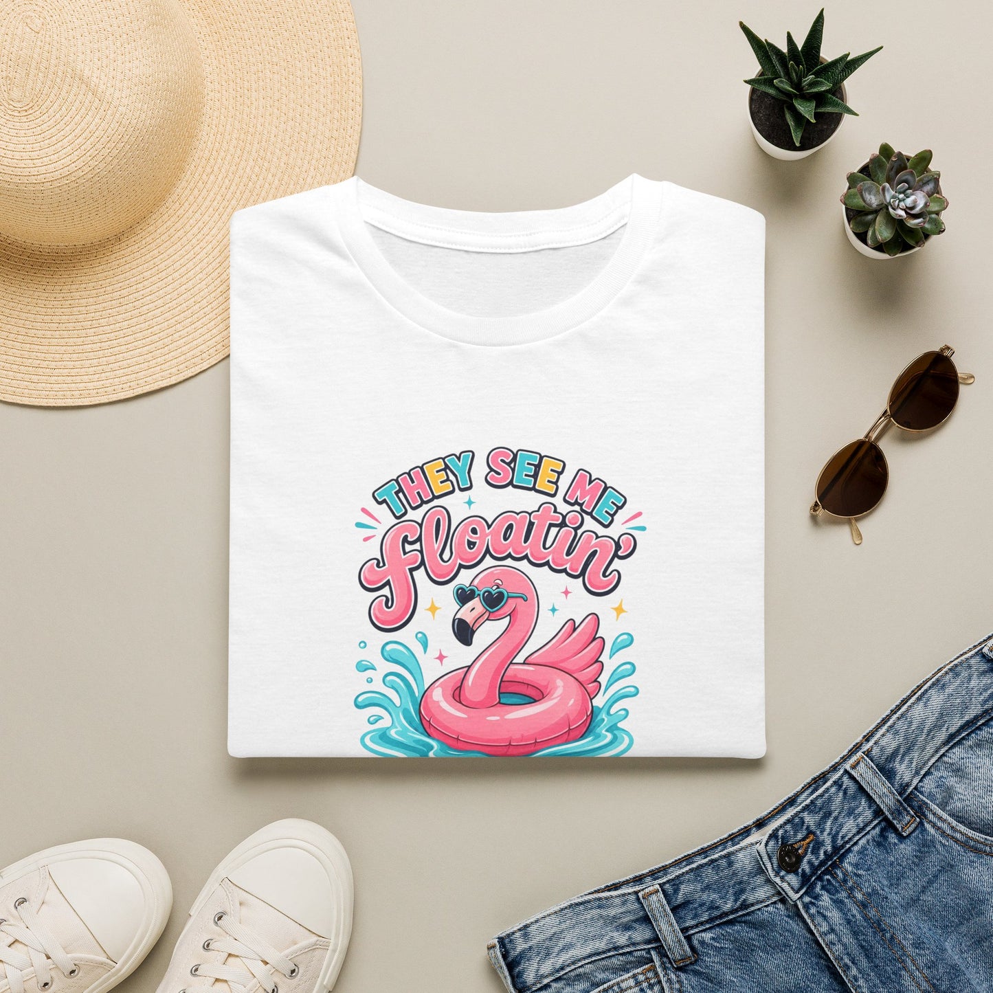 They See Me Floatin' They Hatin' Funny Flamingo Shirt