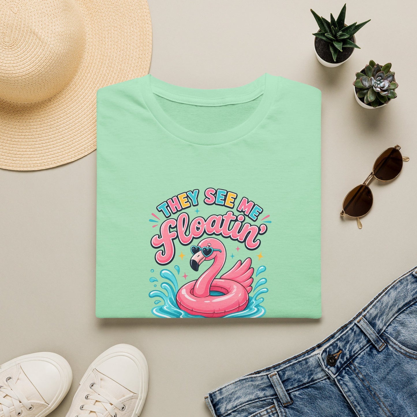 They See Me Floatin' They Hatin' Funny Flamingo Shirt