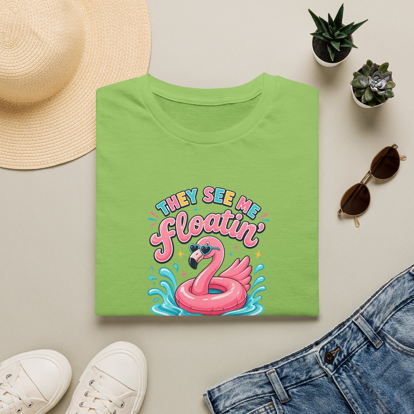 They See Me Floatin' They Hatin' Funny Flamingo Shirt