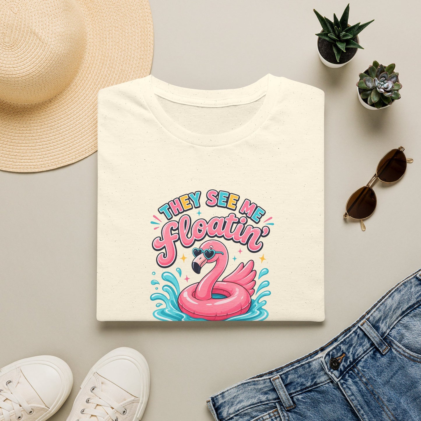 They See Me Floatin' They Hatin' Funny Flamingo Shirt