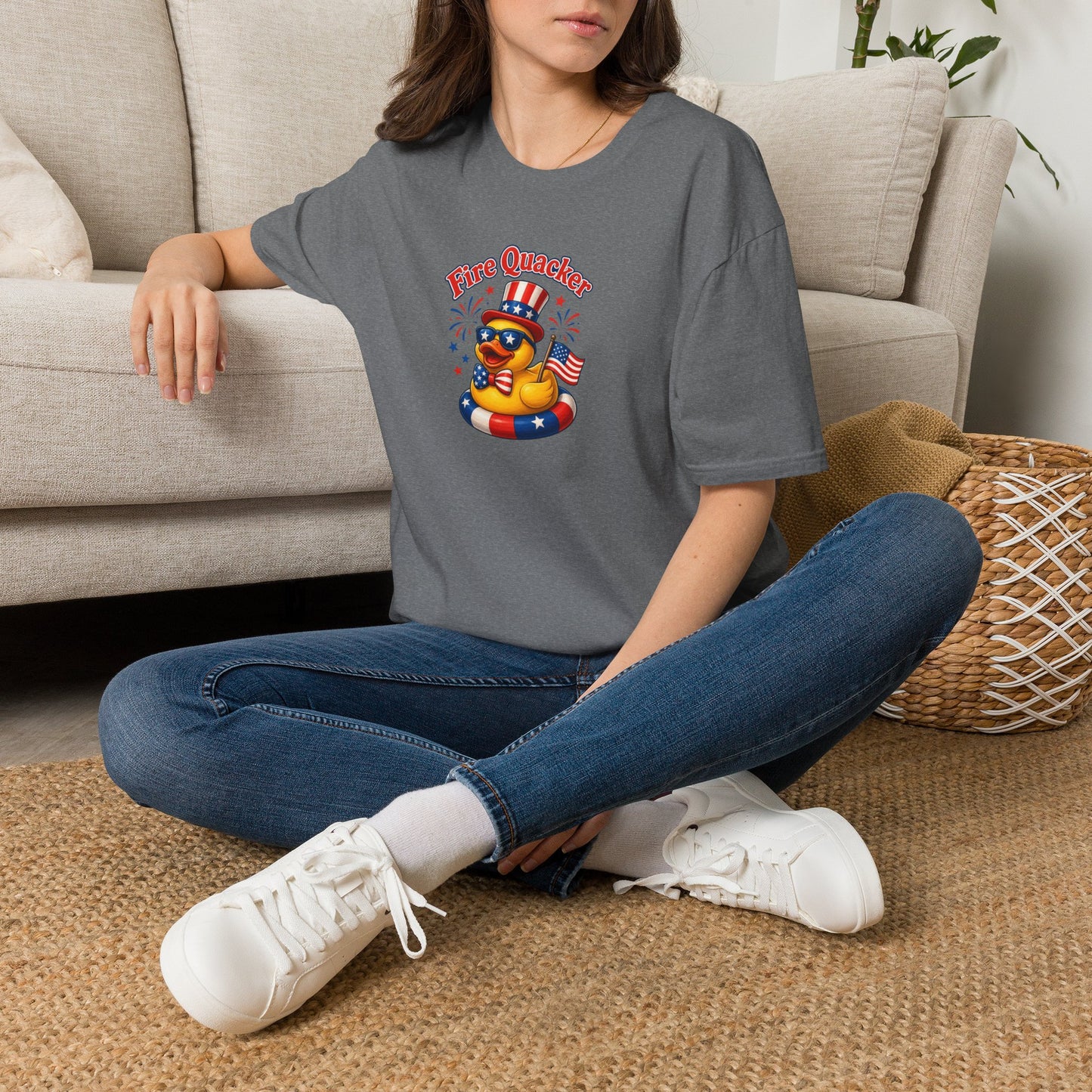 Fire Quacker Patriotic T-Shirt — 4th of July Rubber Ducky Tee