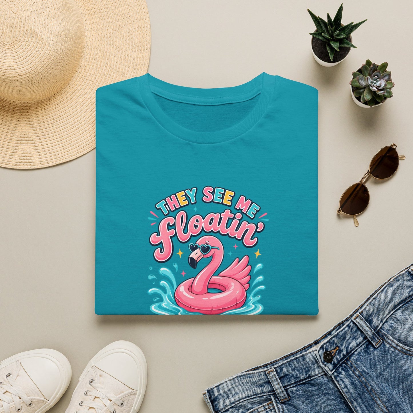 They See Me Floatin' They Hatin' Funny Flamingo Shirt