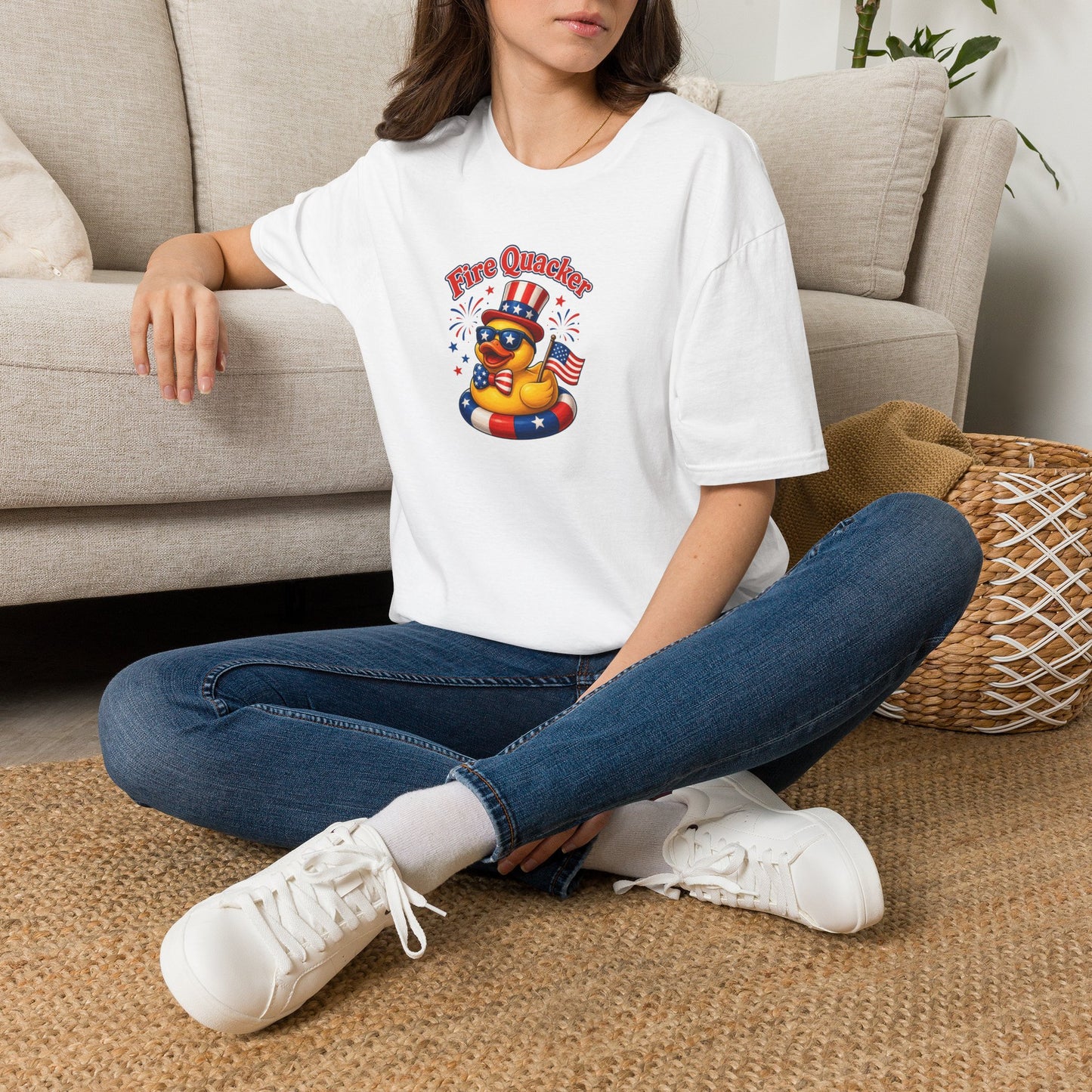 Fire Quacker Patriotic T-Shirt — 4th of July Rubber Ducky Tee