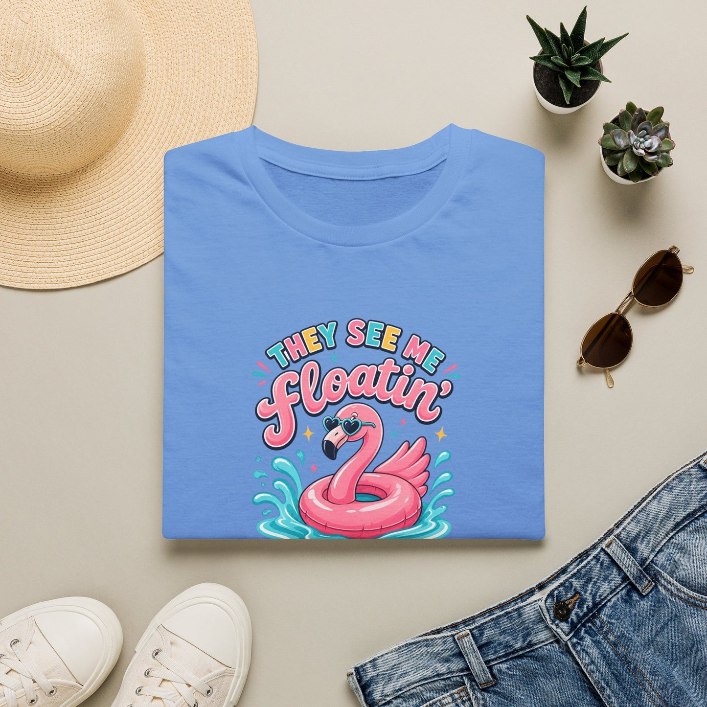 They See Me Floatin' They Hatin' Funny Flamingo Shirt