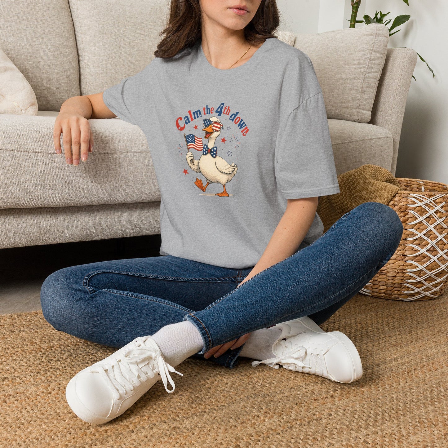 Calm the 4th Down Patriotic Goose T-Shirt