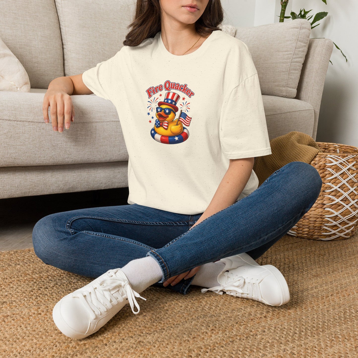 Fire Quacker Patriotic T-Shirt — 4th of July Rubber Ducky Tee