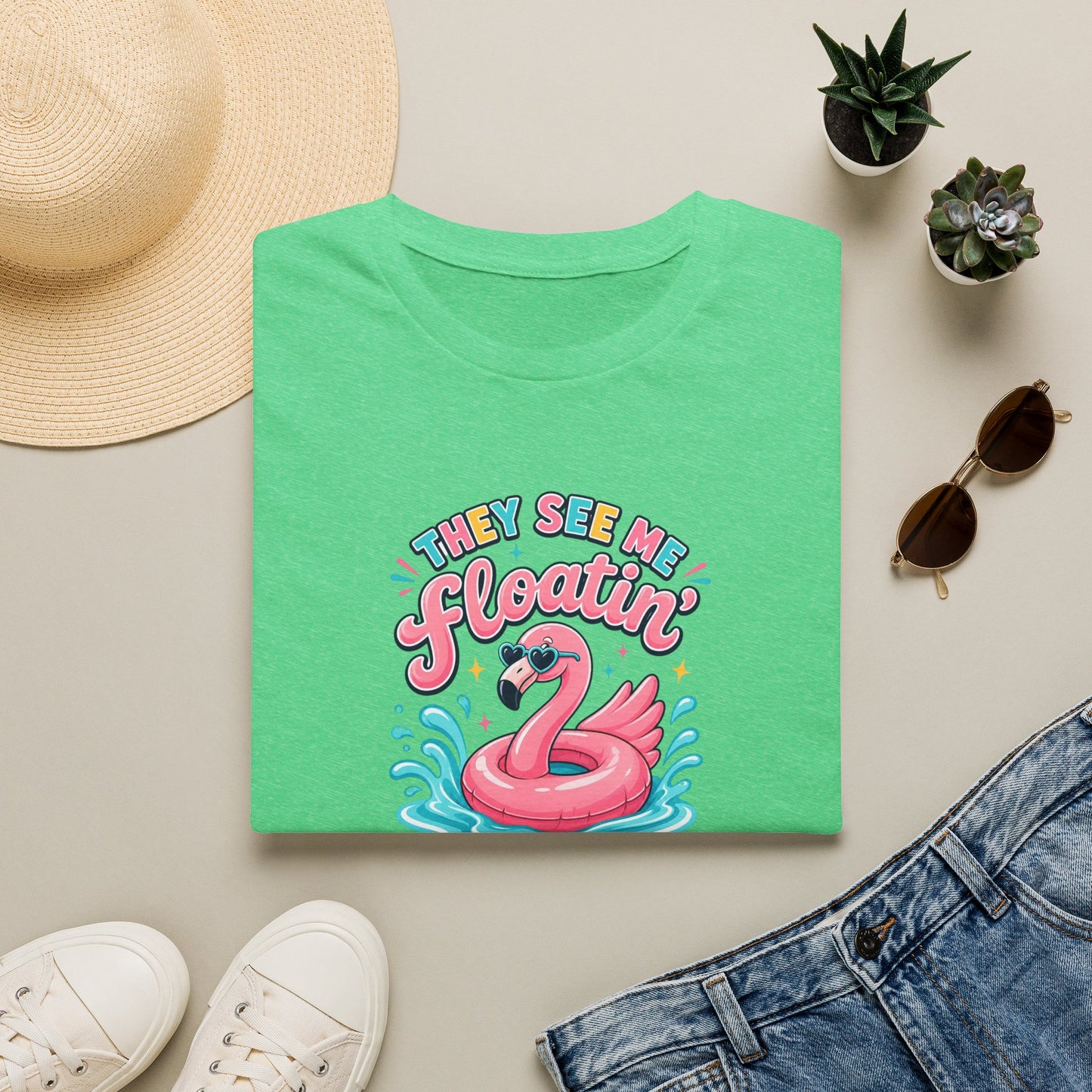 They See Me Floatin' They Hatin' Funny Flamingo Shirt