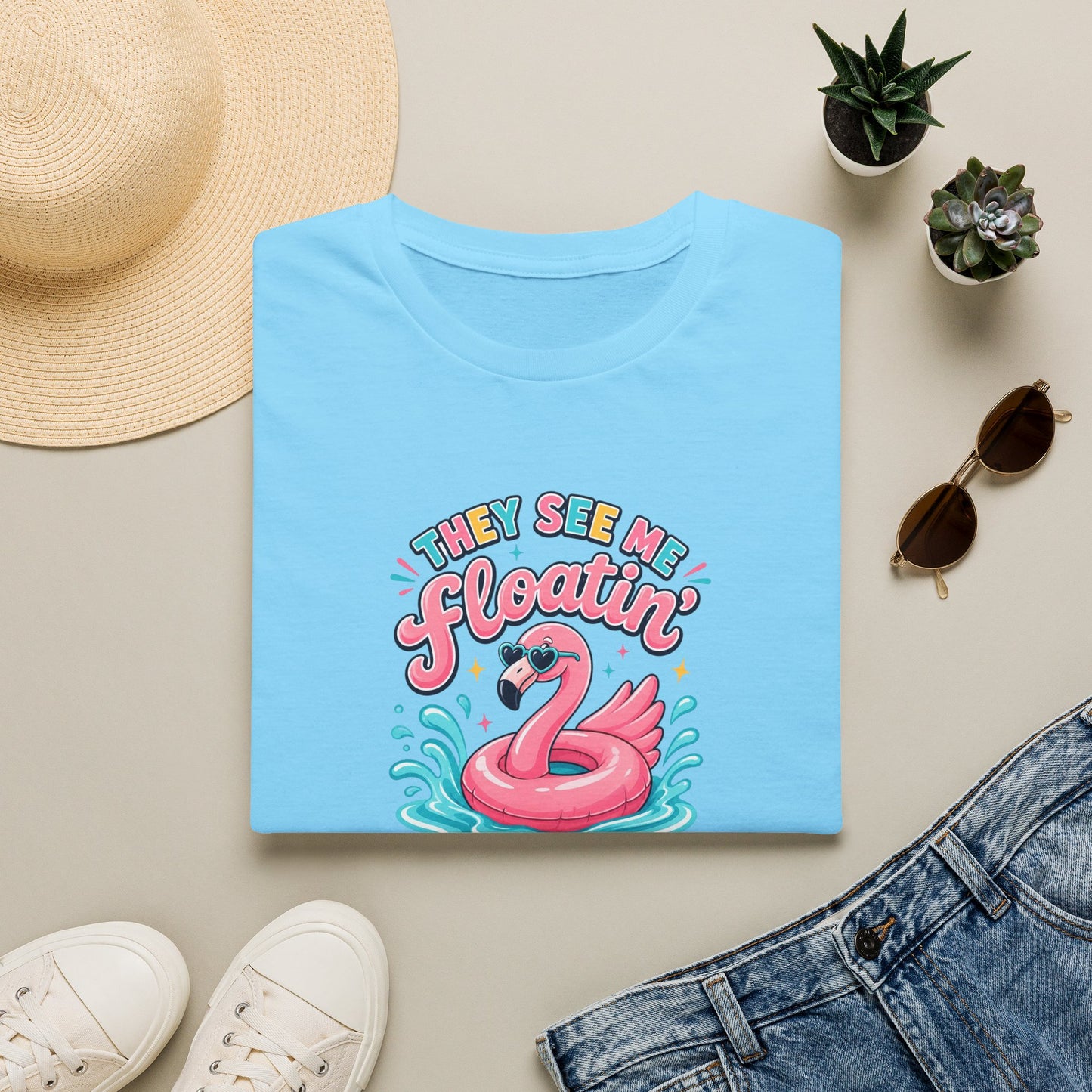 They See Me Floatin' They Hatin' Funny Flamingo Shirt