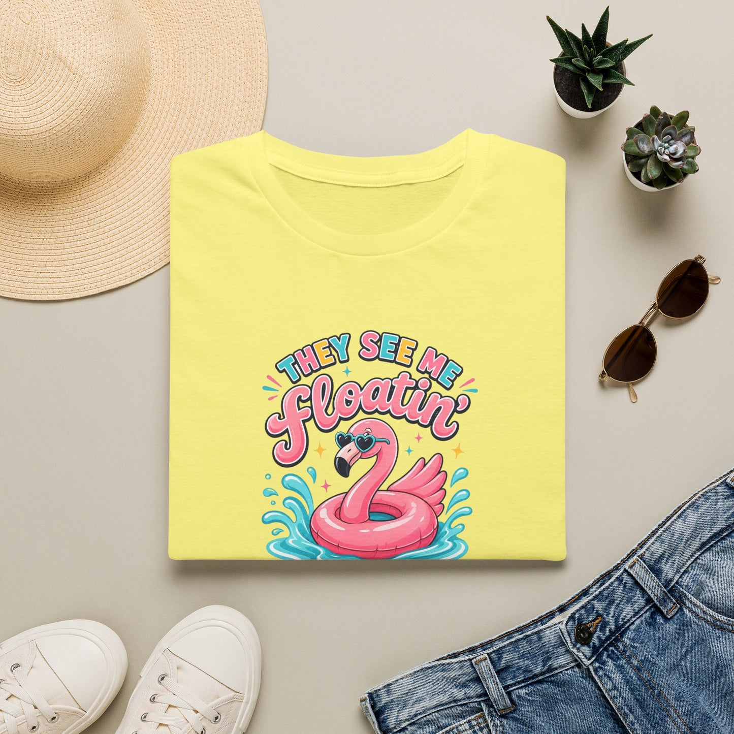 They See Me Floatin' They Hatin' Funny Flamingo Shirt