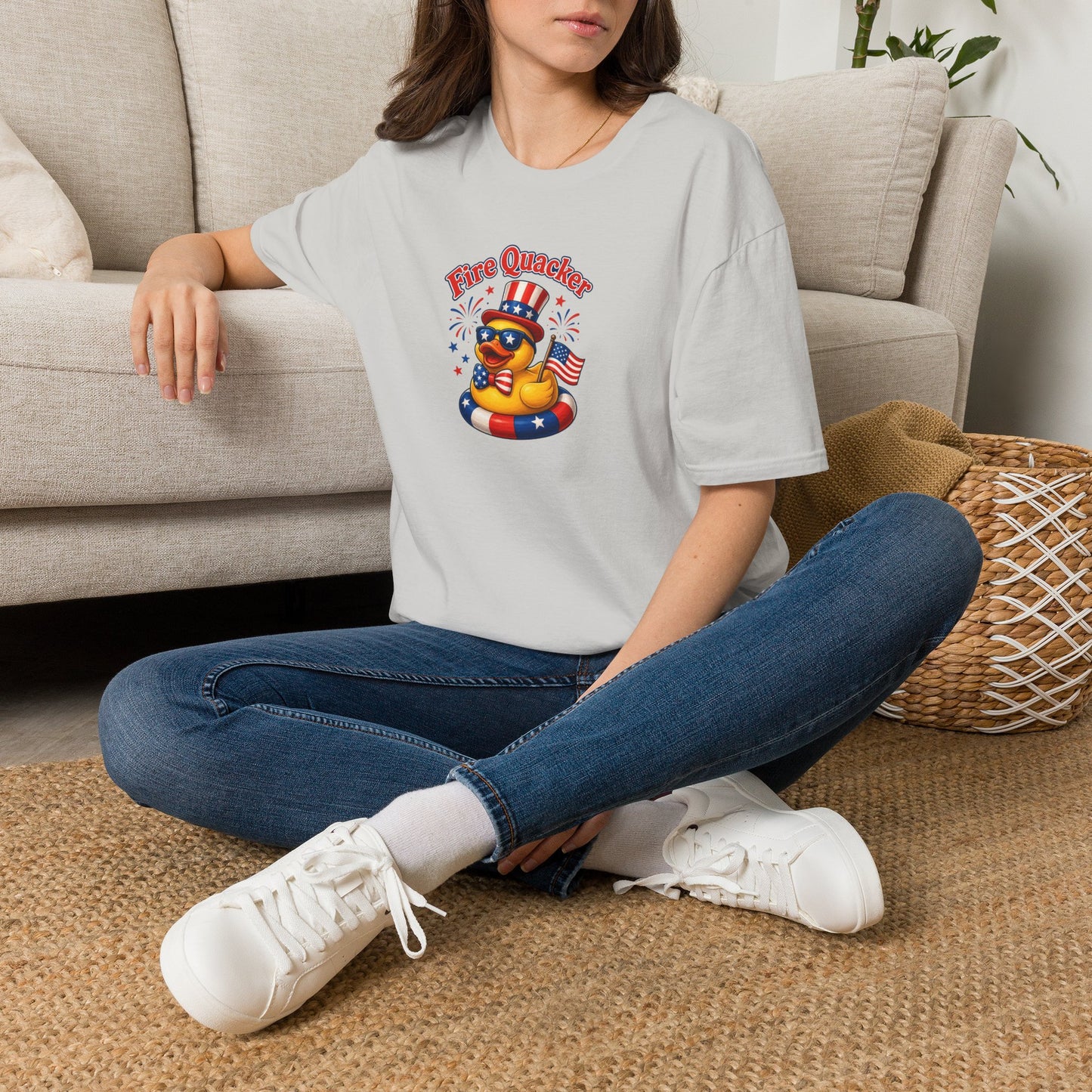 Fire Quacker Patriotic T-Shirt — 4th of July Rubber Ducky Tee