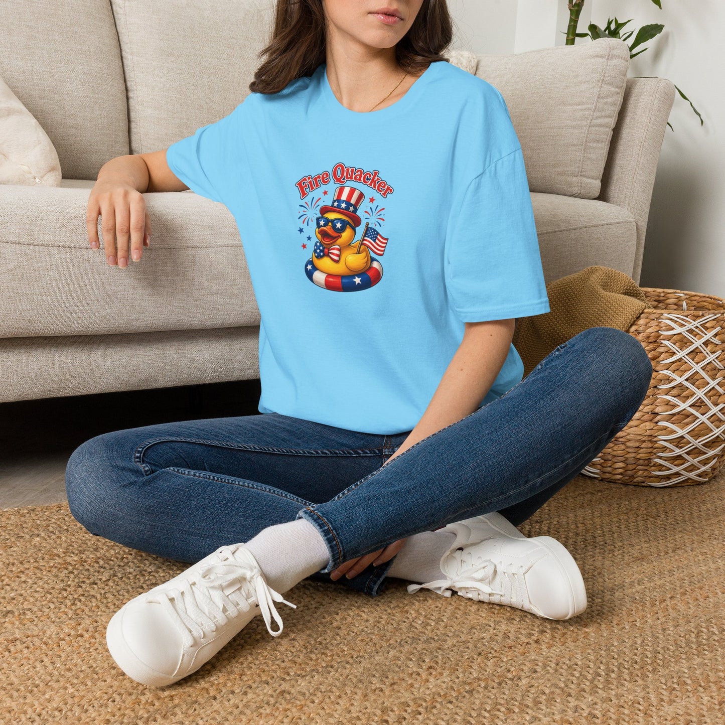 Fire Quacker Patriotic T-Shirt — 4th of July Rubber Ducky Tee